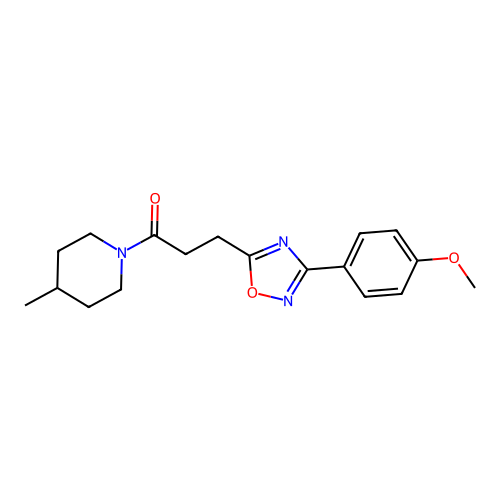 3-[3-(4-methoxyphenyl)-1,2,4-oxadiazol-5-yl]-1-(4-methylpiperidin-1-yl)propan-1-one structure