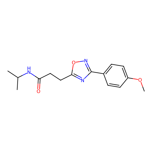 3-[3-(4-methoxyphenyl)-1,2,4-oxadiazol-5-yl]-N-propan-2-ylpropanamide structure