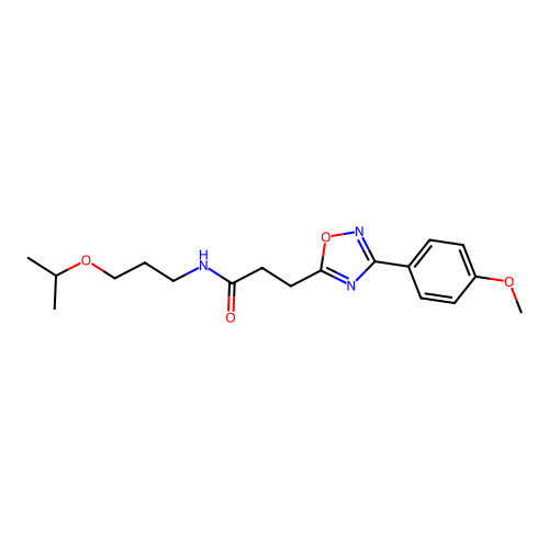 N-(3-isopropoxypropyl)-3-(3-(4-methoxyphenyl)-1,2,4-oxadiazol-5-yl)propanamide structure