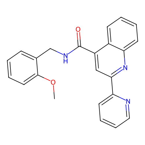 N-(2-methoxybenzyl)-2-(pyridin-2-yl)quinoline-4-carboxamide structure