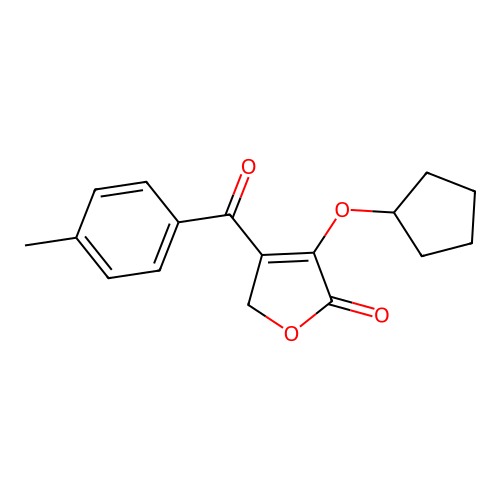 4-cyclopentyloxy-3-(4-methylbenzoyl)-2H-furan-5-one structure