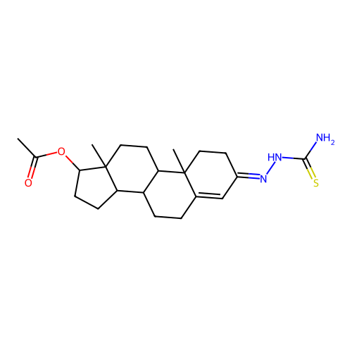 (3E)-3-(2-Carbamothioylhydrazinylidene)androst-4-en-17-yl acetate structure
