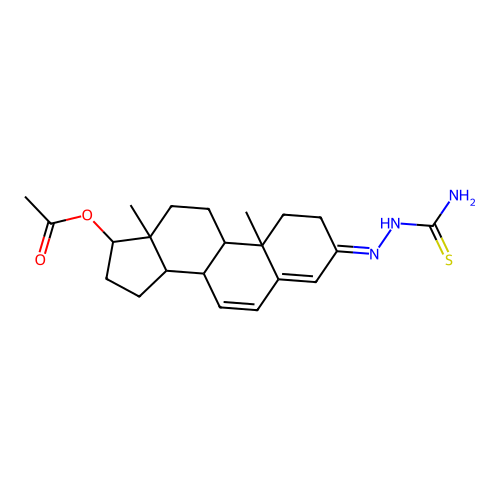 (3E)-3-(2-Carbamothioylhydrazinylidene)androsta-4,6-dien-17-yl acetate structure