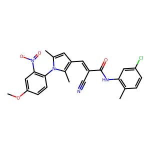 (2Z)-N-(5-chloro-2-methylphenyl)-2-cyano-3-[1-(4-methoxy-2-nitrophenyl)-2,5-dimethyl-1H-pyrrol-3-yl]prop-2-enamide structure