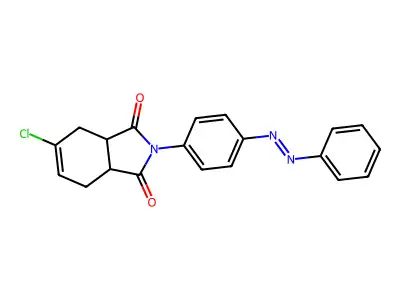 5-chloro-2-{4-[(E)-phenyldiazenyl]phenyl}-3a,4,7,7a-tetrahydro-1H-isoindole-1,3(2H)-dione structure