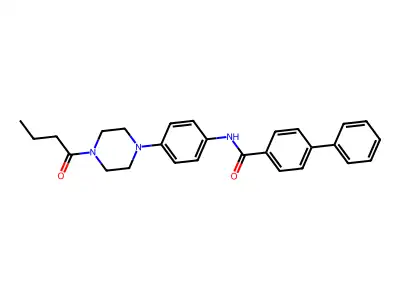 N-[4-(4-butanoylpiperazin-1-yl)phenyl]-4-phenylbenzamide structure