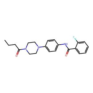 N-[4-(4-butanoylpiperazin-1-yl)phenyl]-2-fluorobenzamide structure