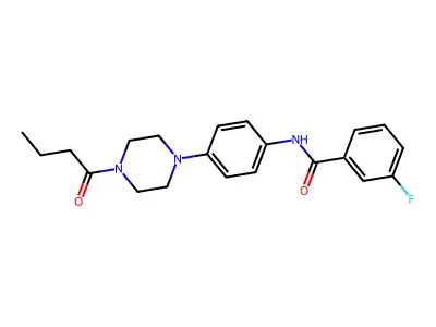 N-[4-(4-butanoylpiperazin-1-yl)phenyl]-3-fluorobenzamide structure