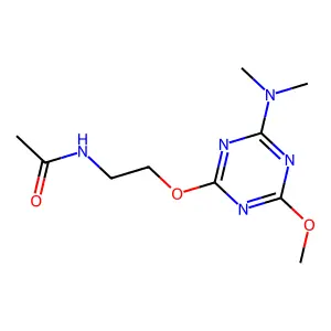 N-[2-[[4-(dimethylamino)-6-methoxy-1,3,5-triazin-2-yl]oxy]ethyl]acetamide structure