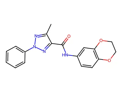 N-(2,3-dihydro-1,4-benzodioxin-6-yl)-5-methyl-2-phenyltriazole-4-carboxamide structure