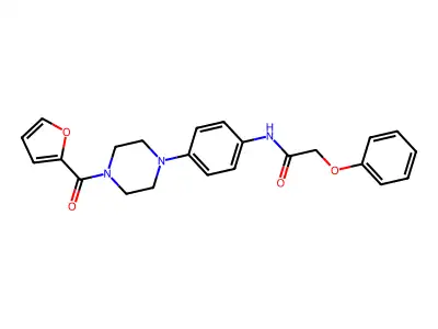 N-[4-[4-(furan-2-carbonyl)piperazin-1-yl]phenyl]-2-phenoxyacetamide structure