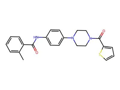 2-methyl-N-[4-[4-(thiophene-2-carbonyl)piperazin-1-yl]phenyl]benzamide structure