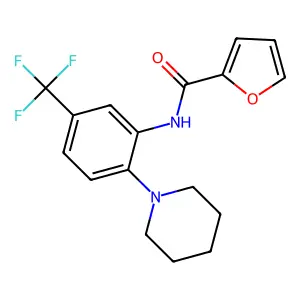 N-[2-piperidin-1-yl-5-(trifluoromethyl)phenyl]furan-2-carboxamide structure