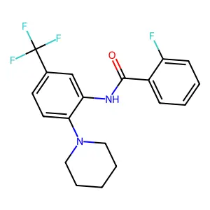 2-fluoro-N-[2-piperidin-1-yl-5-(trifluoromethyl)phenyl]benzamide structure
