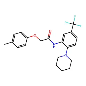 2-(4-methylphenoxy)-N-[2-piperidin-1-yl-5-(trifluoromethyl)phenyl]acetamide structure