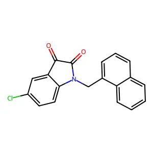 5-chloro-1-(naphthalen-1-ylmethyl)-1H-indole-2,3-dione structure