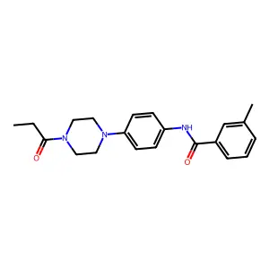 3-methyl-N-[4-(4-propanoylpiperazin-1-yl)phenyl]benzamide structure