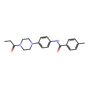 4-methyl-N-[4-(4-propanoylpiperazin-1-yl)phenyl]benzamide structure