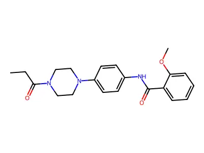 2-methoxy-N-[4-(4-propanoylpiperazin-1-yl)phenyl]benzamide structure