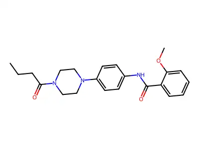 N-[4-(4-butanoylpiperazin-1-yl)phenyl]-2-methoxybenzamide structure