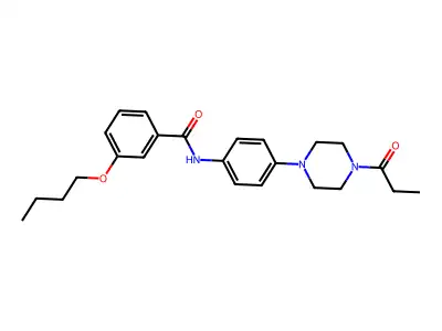 3-butoxy-N-[4-(4-propanoylpiperazin-1-yl)phenyl]benzamide structure