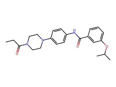 N-[4-(4-propanoylpiperazin-1-yl)phenyl]-3-propan-2-yloxybenzamide structure