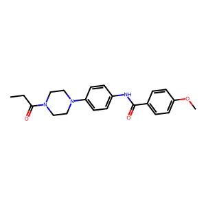 4-methoxy-N-[4-(4-propanoylpiperazin-1-yl)phenyl]benzamide structure