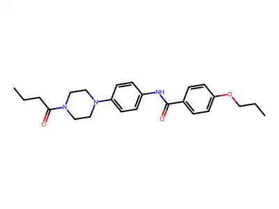 N-[4-(4-butanoylpiperazin-1-yl)phenyl]-4-propoxybenzamide structure