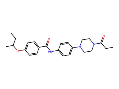 4-butan-2-yloxy-N-[4-(4-propanoylpiperazin-1-yl)phenyl]benzamide structure
