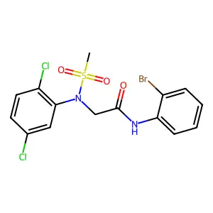 N-(2-bromophenyl)-2-(2,5-dichloro-N-methylsulfonylanilino)acetamide structure