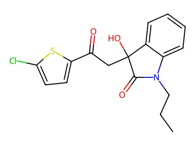 3-[2-(5-Chlorothiophen-2-yl)-2-oxoethyl]-3-hydroxy-1-propylindol-2-one structure