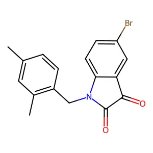 5-bromo-1-(2,4-dimethylbenzyl)-1H-indole-2,3-dione structure
