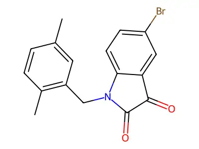 5-bromo-1-(2,5-dimethylbenzyl)-1H-indole-2,3-dione structure