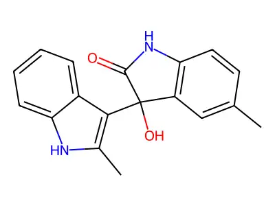 3-hydroxy-5-methyl-3-(2-methyl-1H-indol-3-yl)-1H-indol-2-one structure