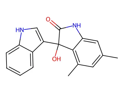3-hydroxy-3-(1H-indol-3-yl)-4,6-dimethyl-1H-indol-2-one structure