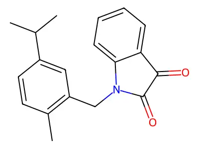 1-[2-methyl-5-(propan-2-yl)benzyl]-1H-indole-2,3-dione structure