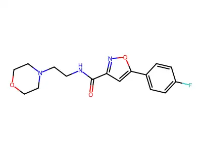 5-(4-fluorophenyl)-N-(2-morpholinoethyl)isoxazole-3-carboxamide structure
