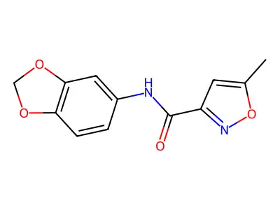 N-(1,3-benzodioxol-5-yl)-5-methyl-1,2-oxazole-3-carboxamide structure