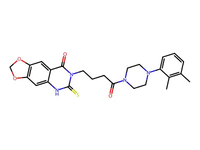 7-[4-[4-(2,3-dimethylphenyl)piperazin-1-yl]-4-oxobutyl]-6-sulfanylidene-5H-[1,3]dioxolo[4,5-g]quinazolin-8-one structure