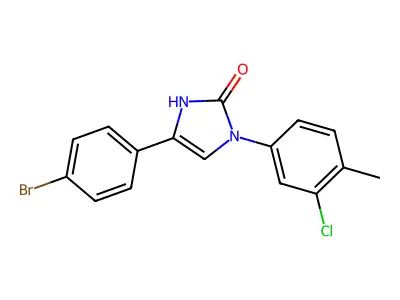 4-(4-bromophenyl)-1-(3-chloro-4-methylphenyl)-1,3-dihydro-2H-imidazol-2-one structure
