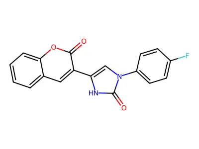 3-(4-fluorophenyl)-5-(2-oxochromen-3-yl)-1H-imidazol-2-one structure
