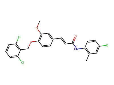 N-(4-Chloro-2-methylphenyl)-3-{4-[(2,6-dichlorophenyl)methoxy]-3-methoxyphenyl}prop-2-enamide structure