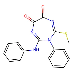 2-Anilino-4-methylsulfanyl-3-phenyl-1,3,5-triazepine-6,7-dione structure