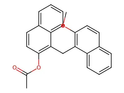 2-Naphthalenol, 1-((2-methoxy-1-naphthalenyl)methyl)-, acetate structure
