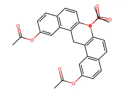 2,7-Naphthalenediol, 1,1'-methylenebis-, tetraacetate structure