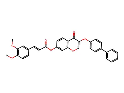 [4-Oxo-3-(4-phenylphenoxy)chromen-7-yl] 3-(3,4-dimethoxyphenyl)prop-2-enoate structure