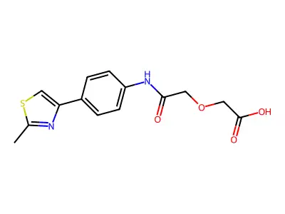 (2-{[4-(2-Methyl-1,3-thiazol-4-yl)phenyl]amino}-2-oxoethoxy)acetic acid structure