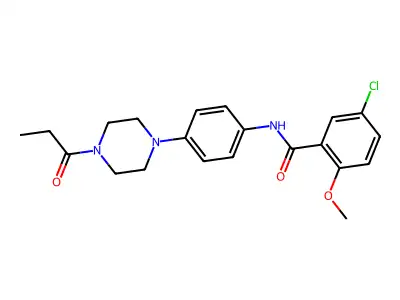 5-chloro-2-methoxy-N-[4-(4-propanoylpiperazin-1-yl)phenyl]benzamide structure