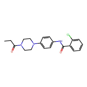 2-chloro-N-[4-(4-propanoylpiperazin-1-yl)phenyl]benzamide structure