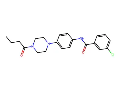 N-[4-(4-butanoylpiperazin-1-yl)phenyl]-3-chlorobenzamide structure